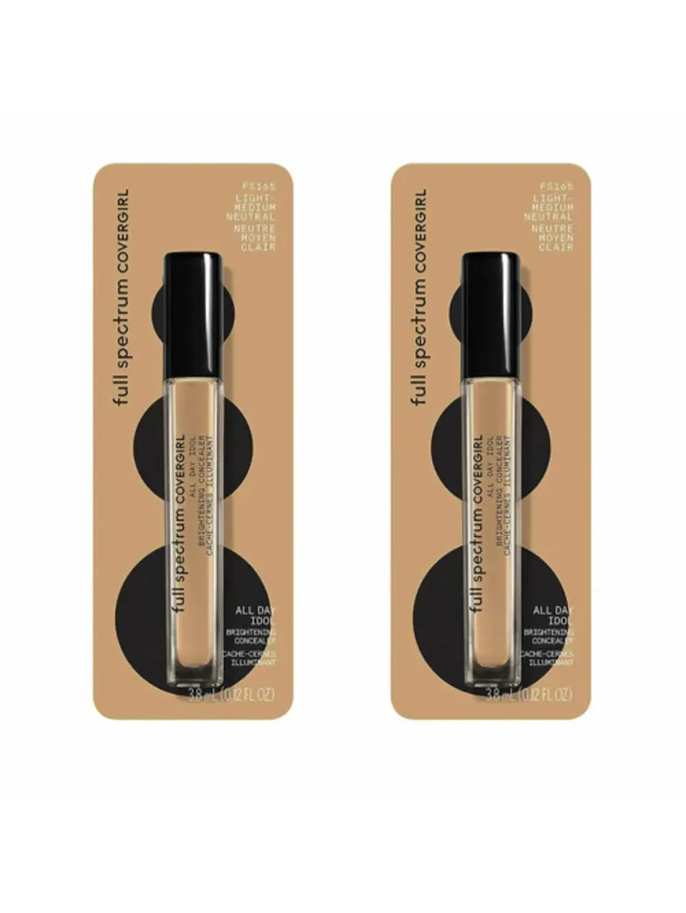 2-Pack COVERGIRL All Day Brightening Concealer FS165 Light-Medium Neutral SEALED